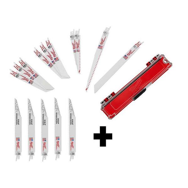SAWZALL Wood and Metal Cutting Bi-Metal Reciprocating Saw Blade Set W/WRECKER Demolition Blades (15-Piece) SAWZALL Wood and Metal Cutting Bi-Metal Reciprocating Saw Blade Set W/WRECKER Demolition Blades (15-Piece)