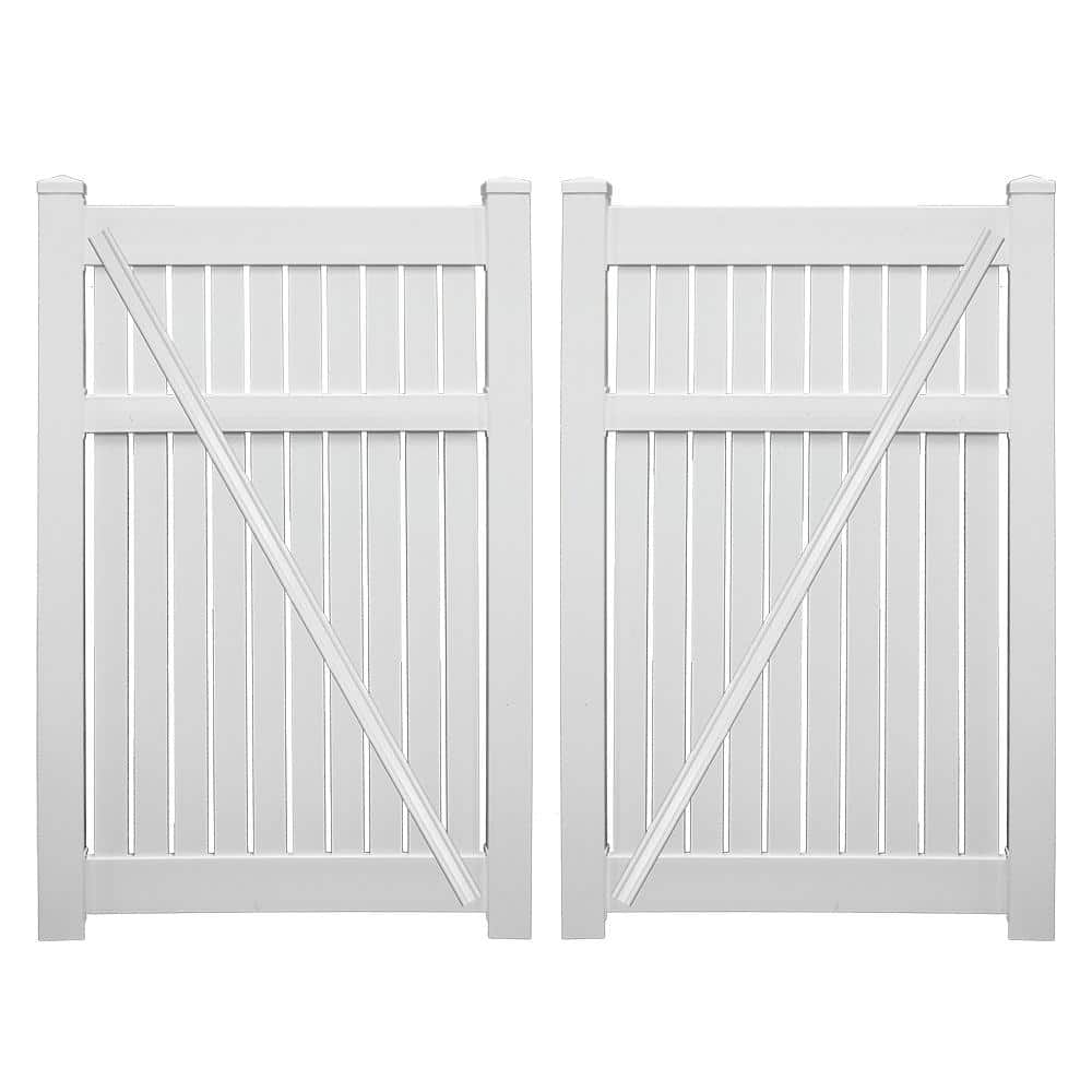 Huntington 7.6 ft. x 6 ft. White Vinyl Semi-Privacy Double Fence Gate Kit price history on PriceWatchPro