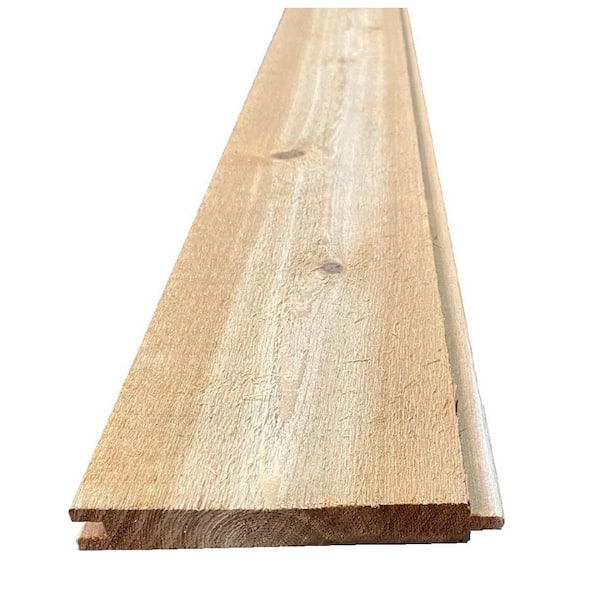 Unbranded 6 in. x 8 ft. Cedar Fine Line Nickel Gap Tongue and Groove Siding