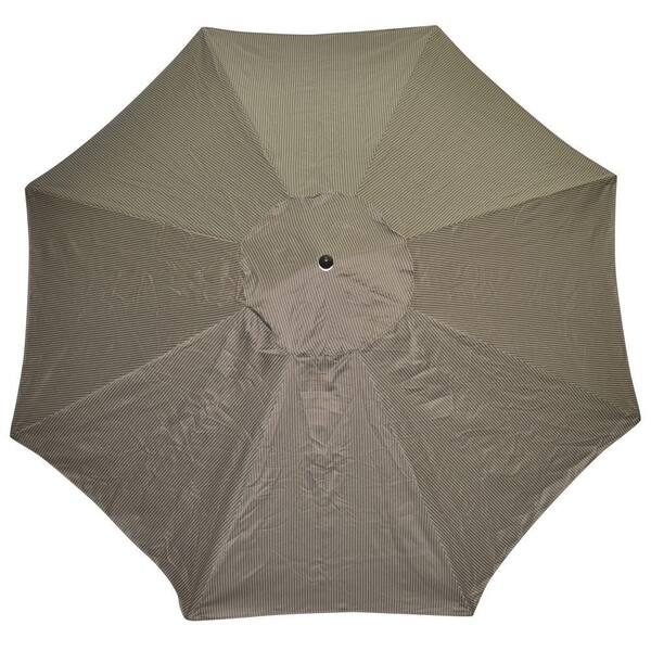 Plantation Patterns 11 ft. Patio Umbrella in Black Textured-DISCONTINUED