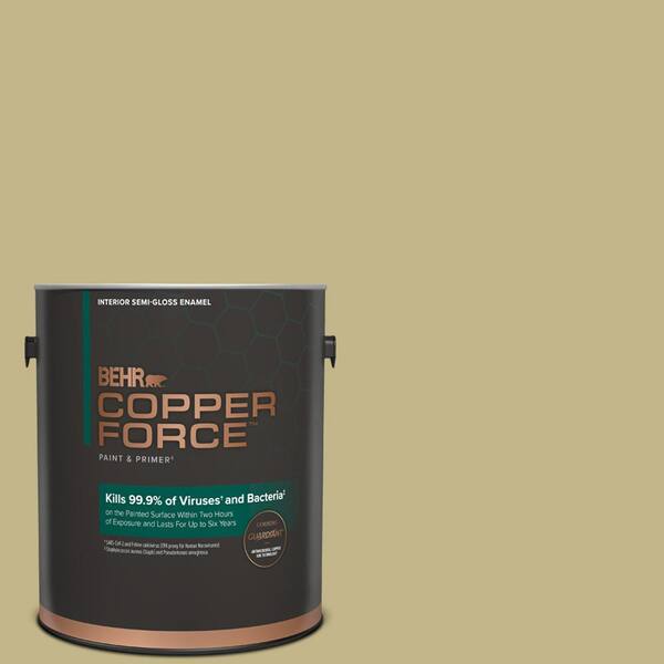 COPPER FORCE 1 gal. #BIC-27 Modish Moss Semi-Gloss Enamel Virucidal and Antibacterial Interior Paint & Primer