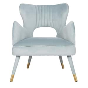 Blair Slate Blue/Gold Upholstered Arm Chair