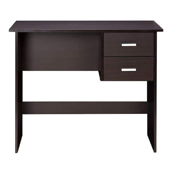 OneSpace 36 in. Rectangular Espresso 2 Drawer Writing Desk with Built-In Storage