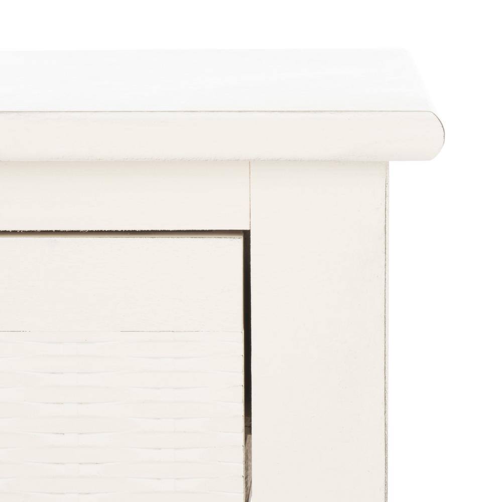 Landers Farmhouse Chic Distressed White 1-Drawer Accent Table