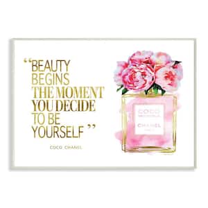 "Fashion Designer Perfume Gold Pink Watercolor Inspirational Word" by Amanda GreenwoodWood Wall Art 19 in. x 13 in.