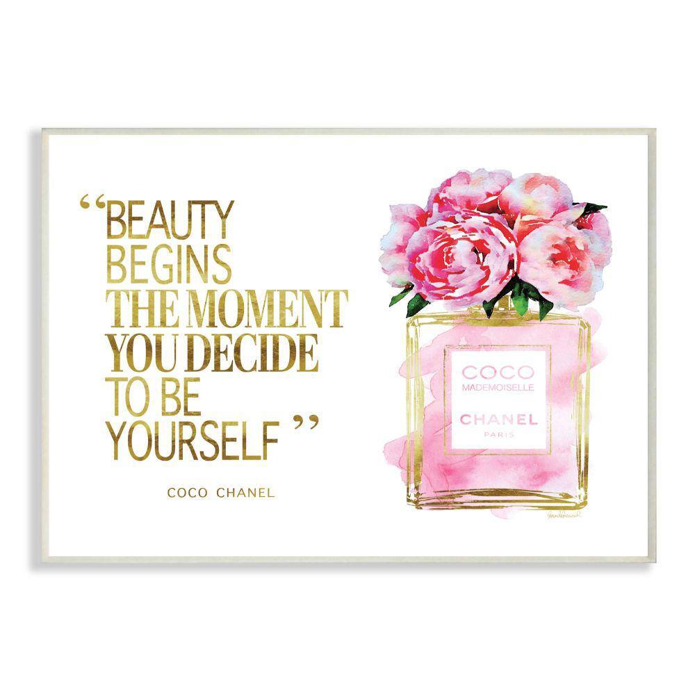 Fashion Designer Perfume Gold Pink Watercolor Inspirational Word by Amanda GreenwoodWood Wall Art 19 in. x 13 in. price history on PriceWatchPro
