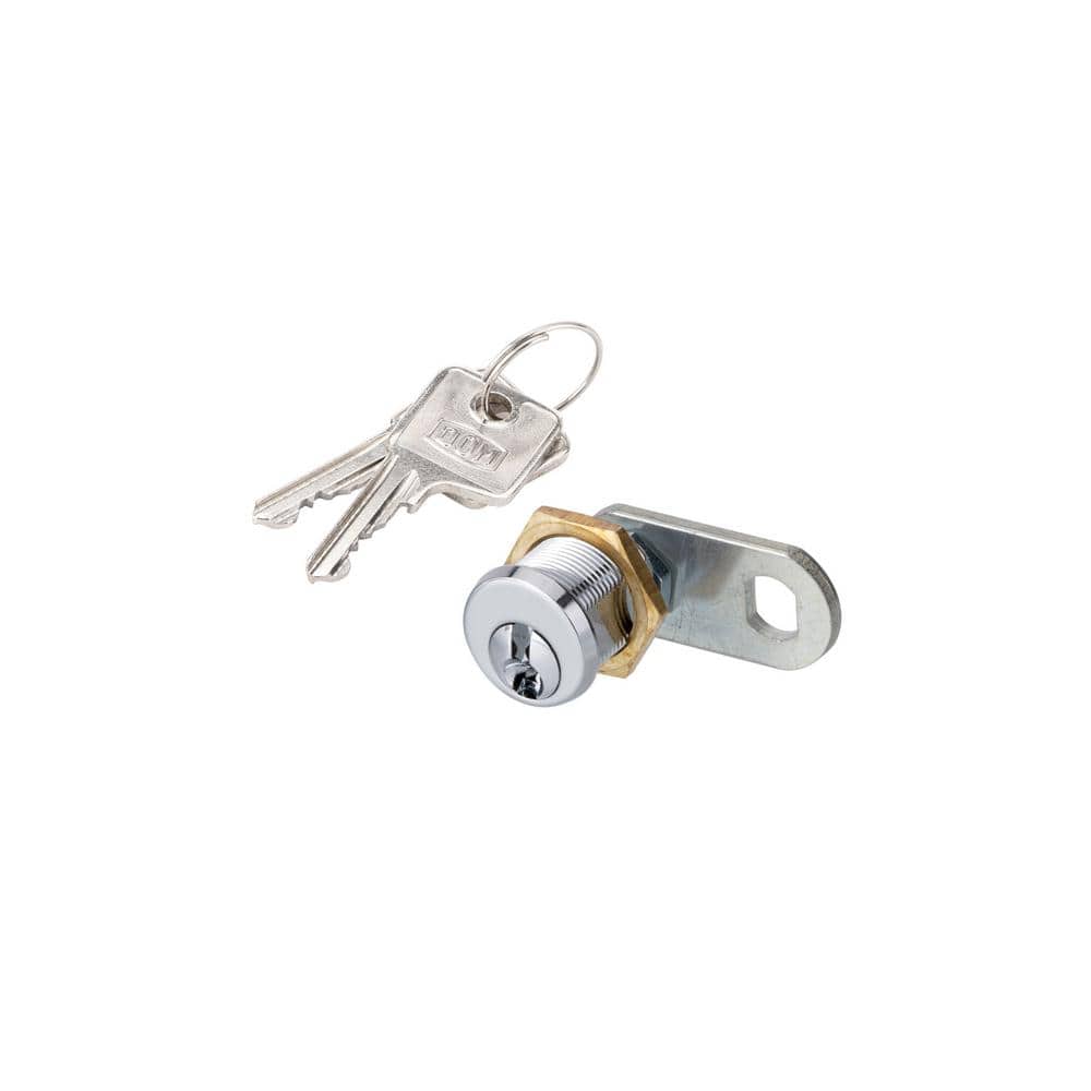 Kitmose 4 Pack Chrome-Finish Zinc Alloy Drawer Locks with Keys, 3/4  Cylinder Cam, Rust Resistant, Keyed Alike
