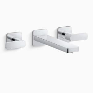 Parallel 1.2 GPM Wall-Mount Bathroom Sink Faucet Trim in Polished Chrome