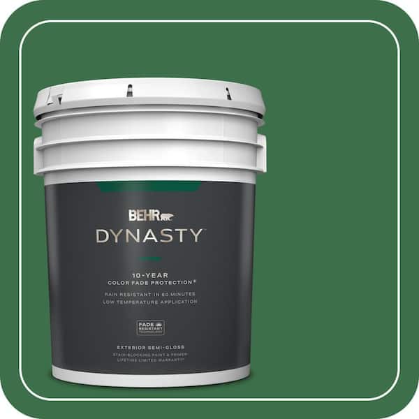 BEHR DYNASTY 5 gal. #S-H-450 Parsley Sprig Semi-Gloss Exterior Stain-Blocking Paint & Primer