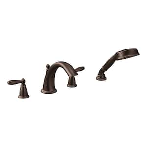 Brantford 2-Handle Deck-Mount Roman Tub Faucet Trim Kit with Hand Shower in Oil Rubbed Bronze (Valve Not Included)