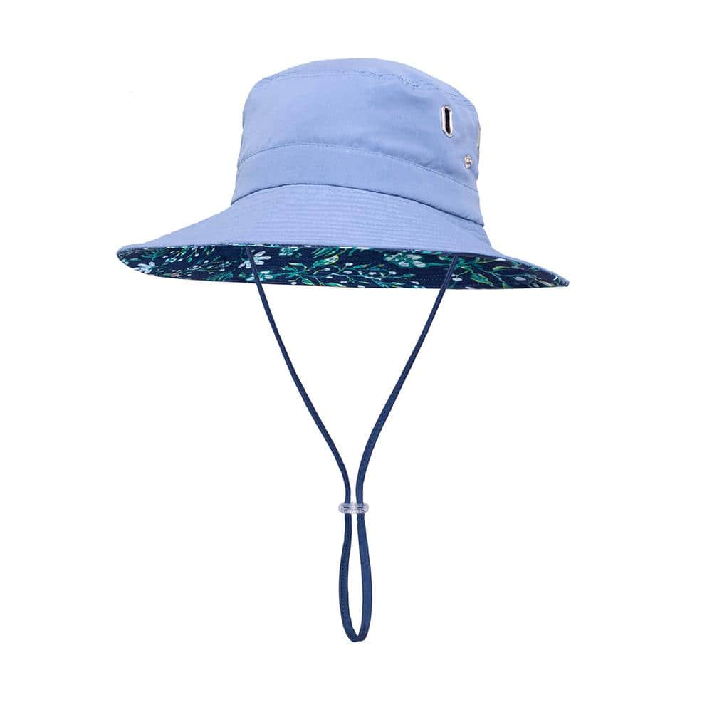 Denim Bucket Hat Women Blue Print Sun Protection Causal Soild Dome