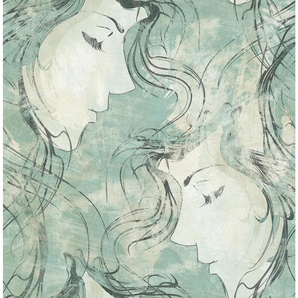 Seabrook Designs Chadwick Nouveau Metallic Pearl and Teal Paper ...