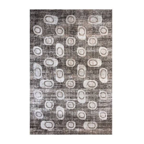 3 X 10 Beige, Brown Medallion Washable Area Rugs Runner Rug