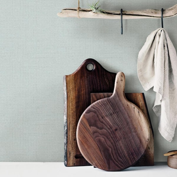 Nimmie Seafoam Basketweave Wallpaper Sample