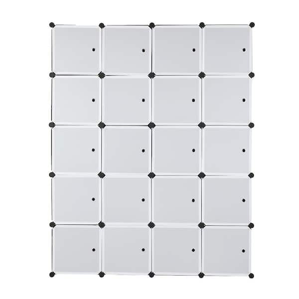Winado 70 in. H x 18.5 in. W x 55.9 in. D White Plastic Portable Closet with Cube Organizer