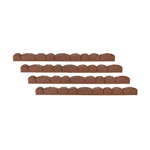 48 in. x 2 in. x 3 in. Brown Scallop Rubber Landscape Edging (4-Pack)