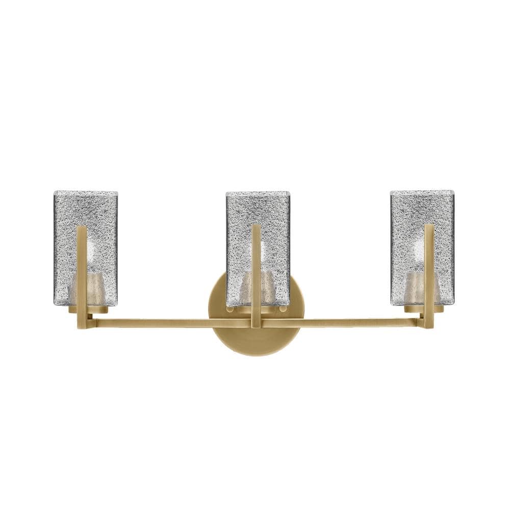Cottonwood 20.75 in. 3-Light Vanity Light New Age Brass with 3.5 in. Square