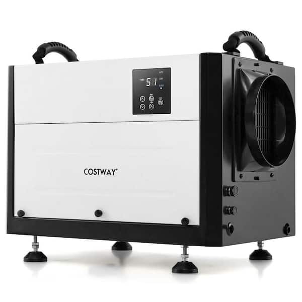124 pt. 1300 sq. ft. Bucketless Commercial Dehumidifier with 3-Modes and 24H Timer Coverage Area in White