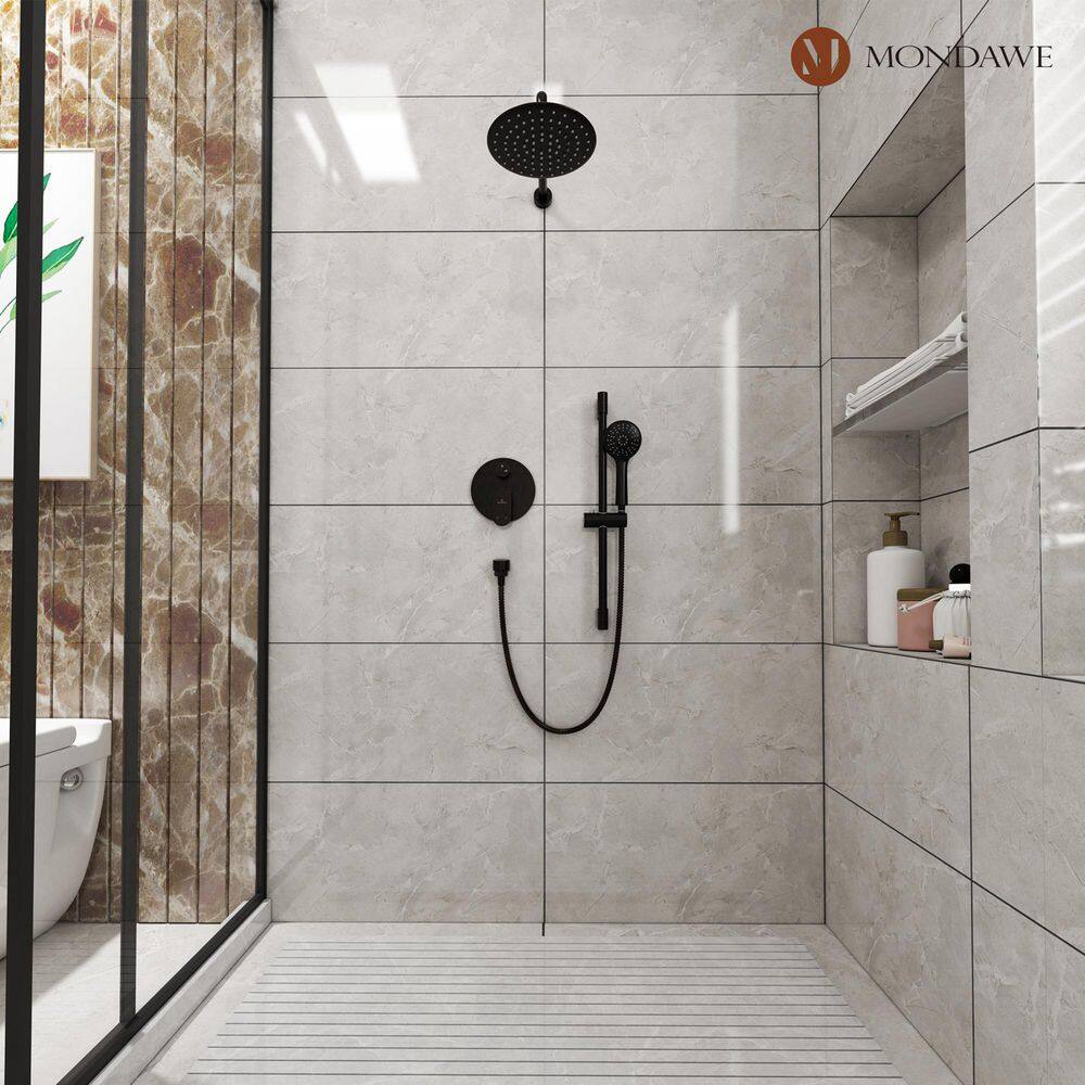Oil-Rubbed Bronze Adjustable Height Rain Shower System with Handheld