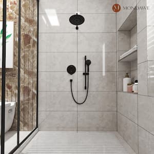Retro Series 3-Spray Patterns with 1.8 GPM 9 in. Rain Wall Mount Dual Shower Heads with Handheld in Oil-Rubbed Bronze
