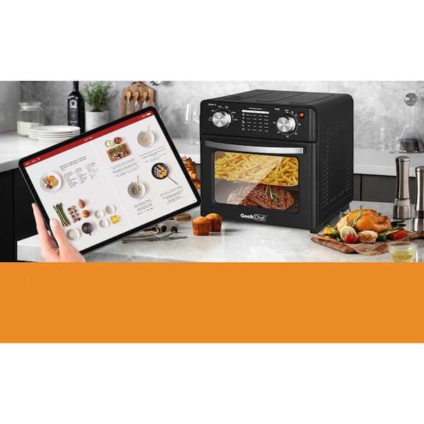 Geek Chef Air Fryer 10QT, Countertop Toaster Oven, 4 Slice Toaster Air Fryer  Oven Warm, Broil, Toast, Bake, Air Fry, Oil-Free, Black Stainless Steel,  Perfect for Countertop