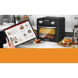 10 qt. 4-Slice Black Countertop Toaster Oven Air Fryer with Extra Accessories