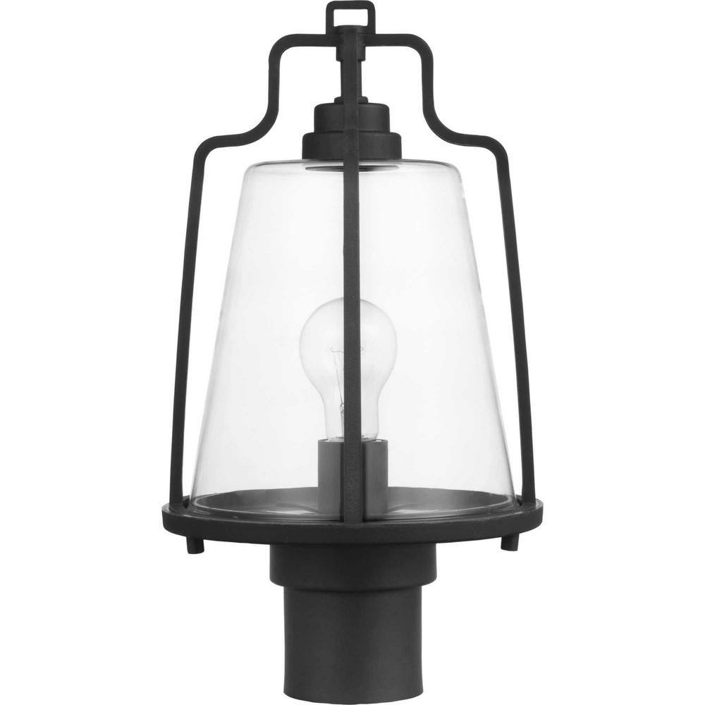 Benton Harbor Black Composite Polymer Outdoor Post Lantern