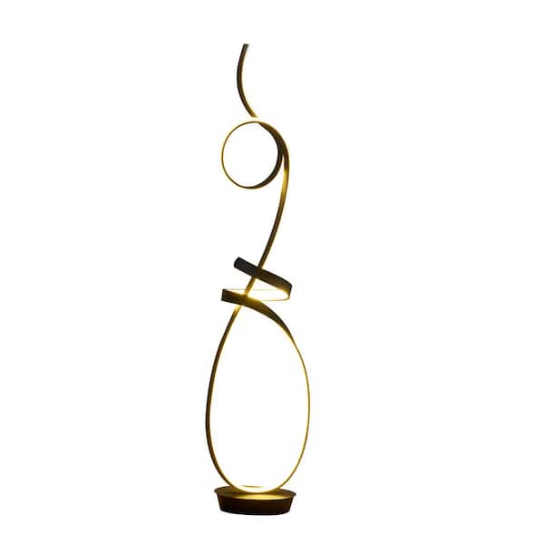 ARTIVA Symphonie Ⅱ 63 in. H, 56-Watt Modern Unique Matt Black LED Standard Floor Lamp with Dimmable Function, LED998448DFB
