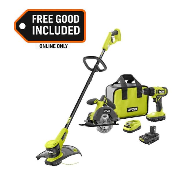 ONE+ 18V Cordless 2-Tool Combo Kit with (2) 1.5 Ah Batteries, Charger, and FREE ONE+ 13” String Trimmer