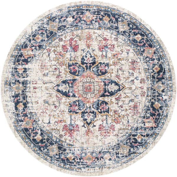 Huntington Beach Multi-Colored Medallion 7 ft. 10 in. x 7 ft. 10 in. Indoor/Outdoor Area Rug