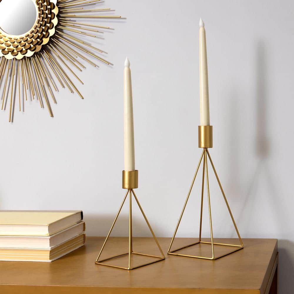 Taper Candlestick Gold 7in - Quick Candles