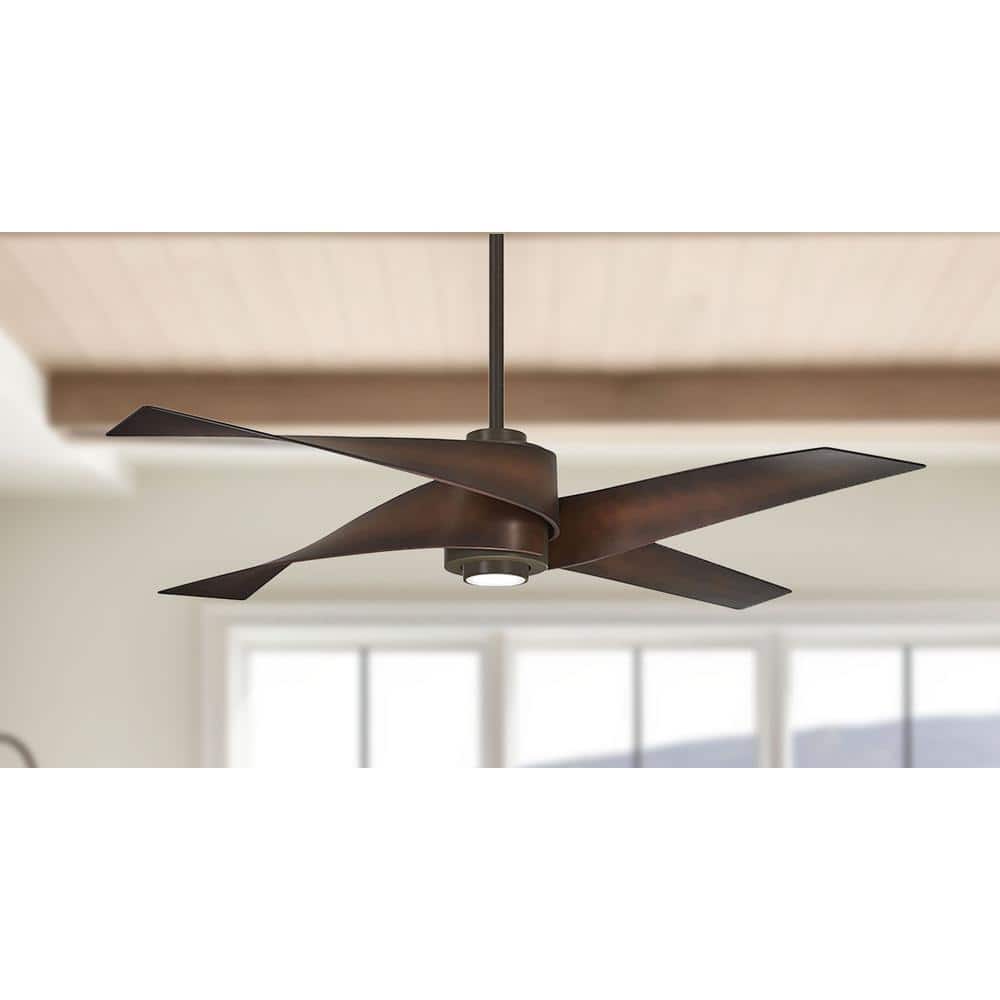 Artemis IV 64" Oil Rubbed Bronze Ceiling Fan with White Glass LED Light
