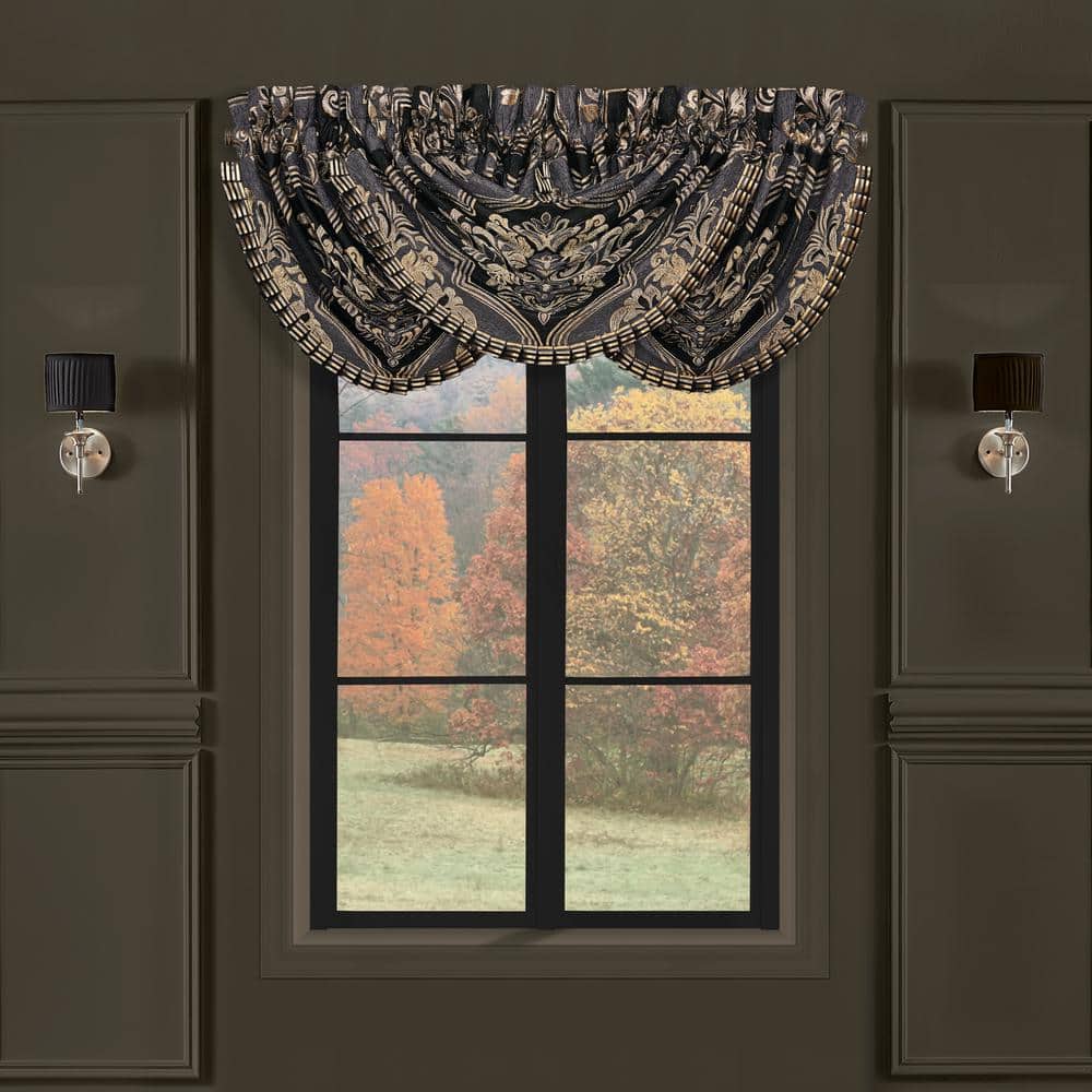 Sayreville Pewter Polyester Window Waterfall Valance
