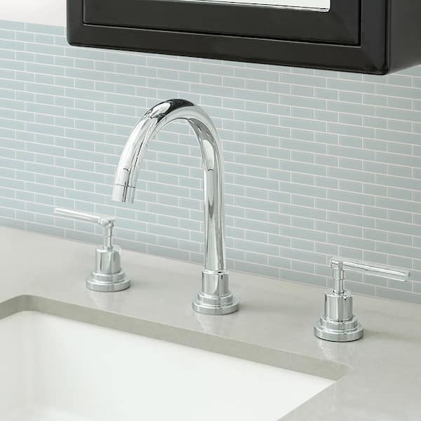 Blue Vinyl Sea Glass Peel Stick Backsplash Tiles