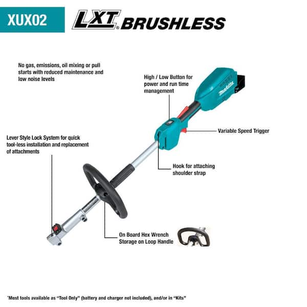 Makita LXT 18V Brushless Cordless Couple Shaft Power Head Kit w