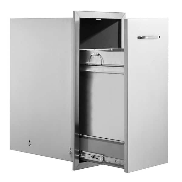 13.6 in. W x 26 in. H x 19.3 in. D Lower Sliding Rails Stainless Steel Outdoor Kitchen Access Drawer with Handle