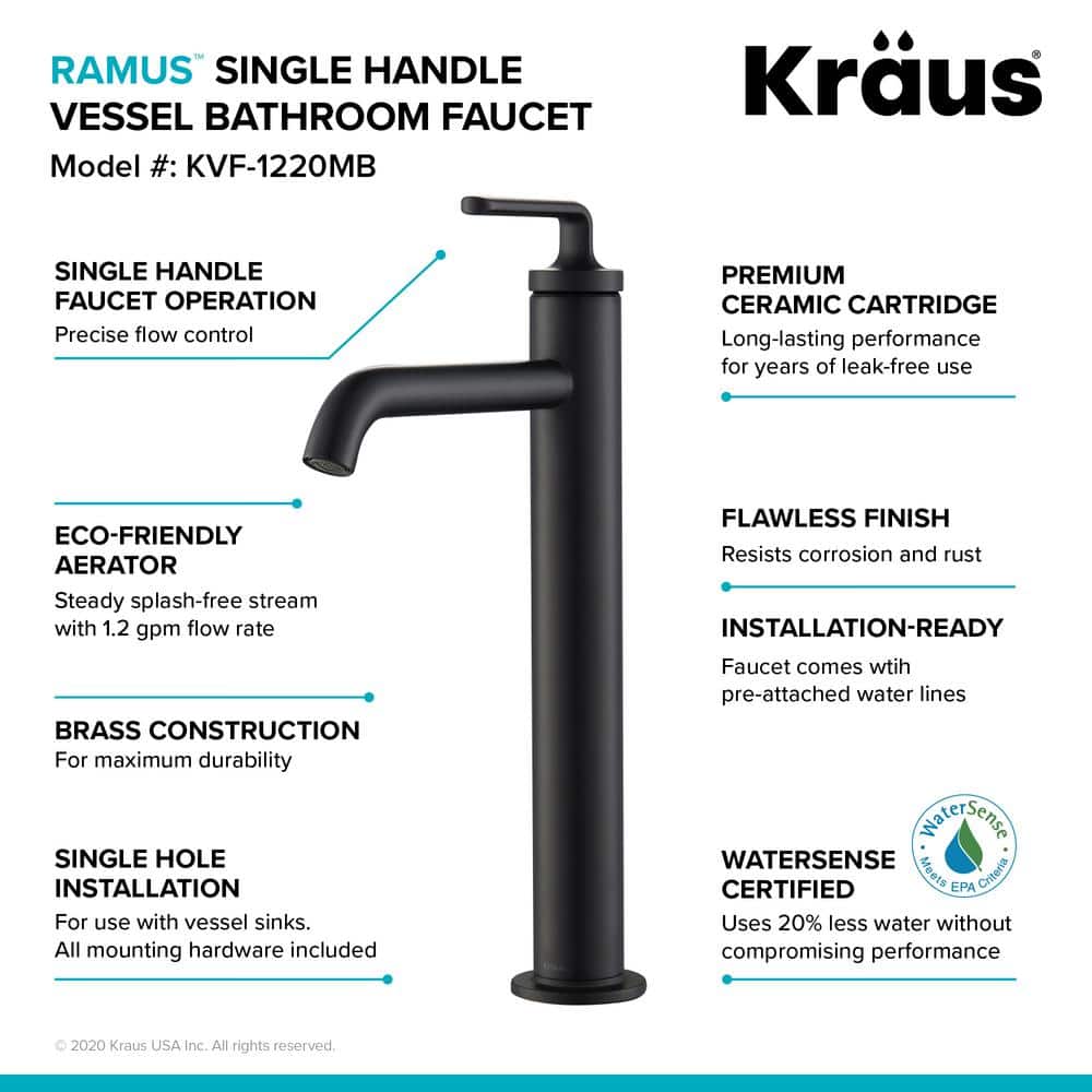 Ramus Modern Chrome Single Handle Vessel Sink Faucet with Pop-Up Drain