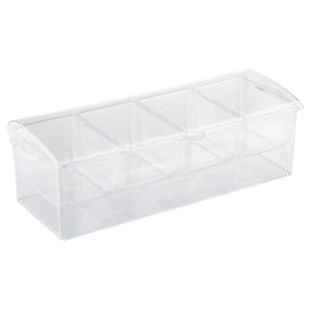 TableCraft Chiller Collection Clear Plastic 4-Compartment Bar Condiment  Holder (6-Pack) 10006 - The Home Depot