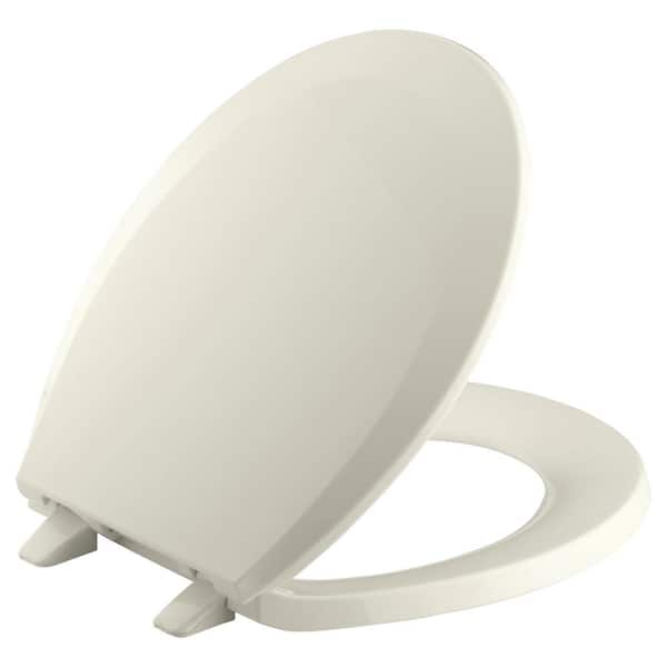 KOHLER Lustra Round Closed-Front Toilet Seat with Quick-Release Hinges in Biscuit