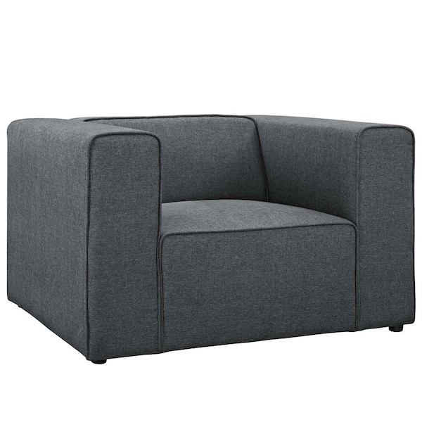 MODWAY Mingle Gray Upholstered Fabric Armchair