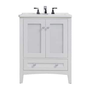 Stufurhome Carter 27 in. x 34 in. White Engineered Wood Laundry Sink