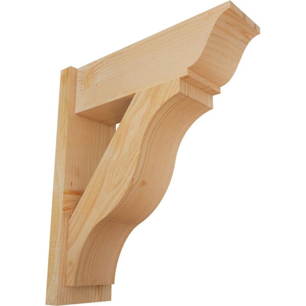 Ekena Millwork 8 in. x 28 in. x 24 in. Fuston Traditional Rough Sawn Douglas Fir Outlooker