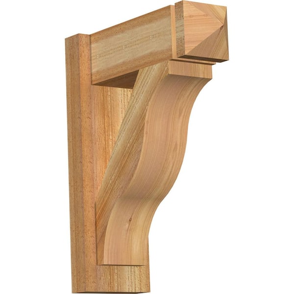Ekena Millwork 6 in. x 20 in. x 16 in. Western Red Cedar Fuston Arts and Crafts Rough Sawn Outlooker