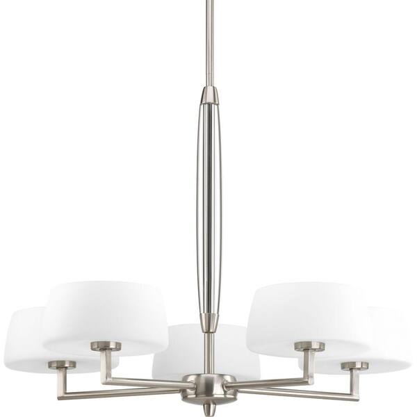 Progress Lighting Divot Collection 5-Light Brushed Nickel Chandelier