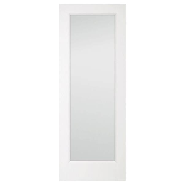 Steves & Sons 1-Lite Primed Wood White Obscured Glass Interior Slab Door-DISCONTINUED