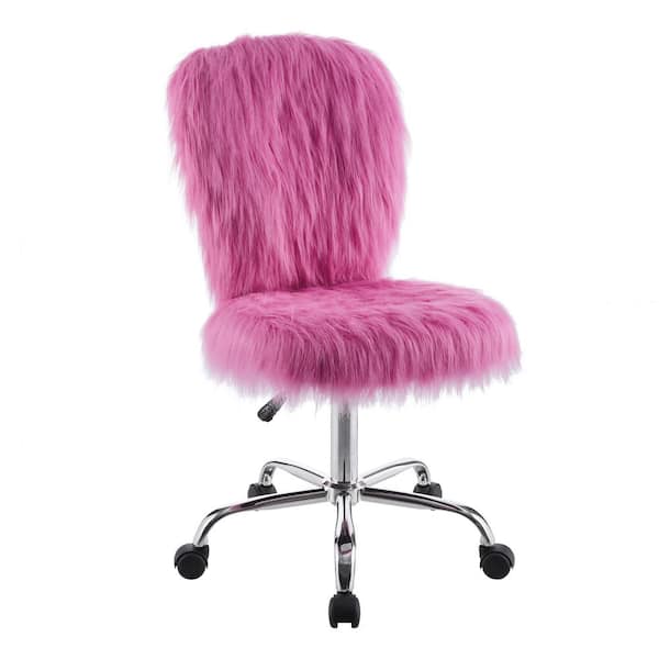 purple fuzzy desk chair