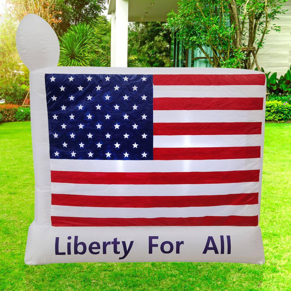 6 ft Wide Pre-lit Patriotic American Flag Inflatable