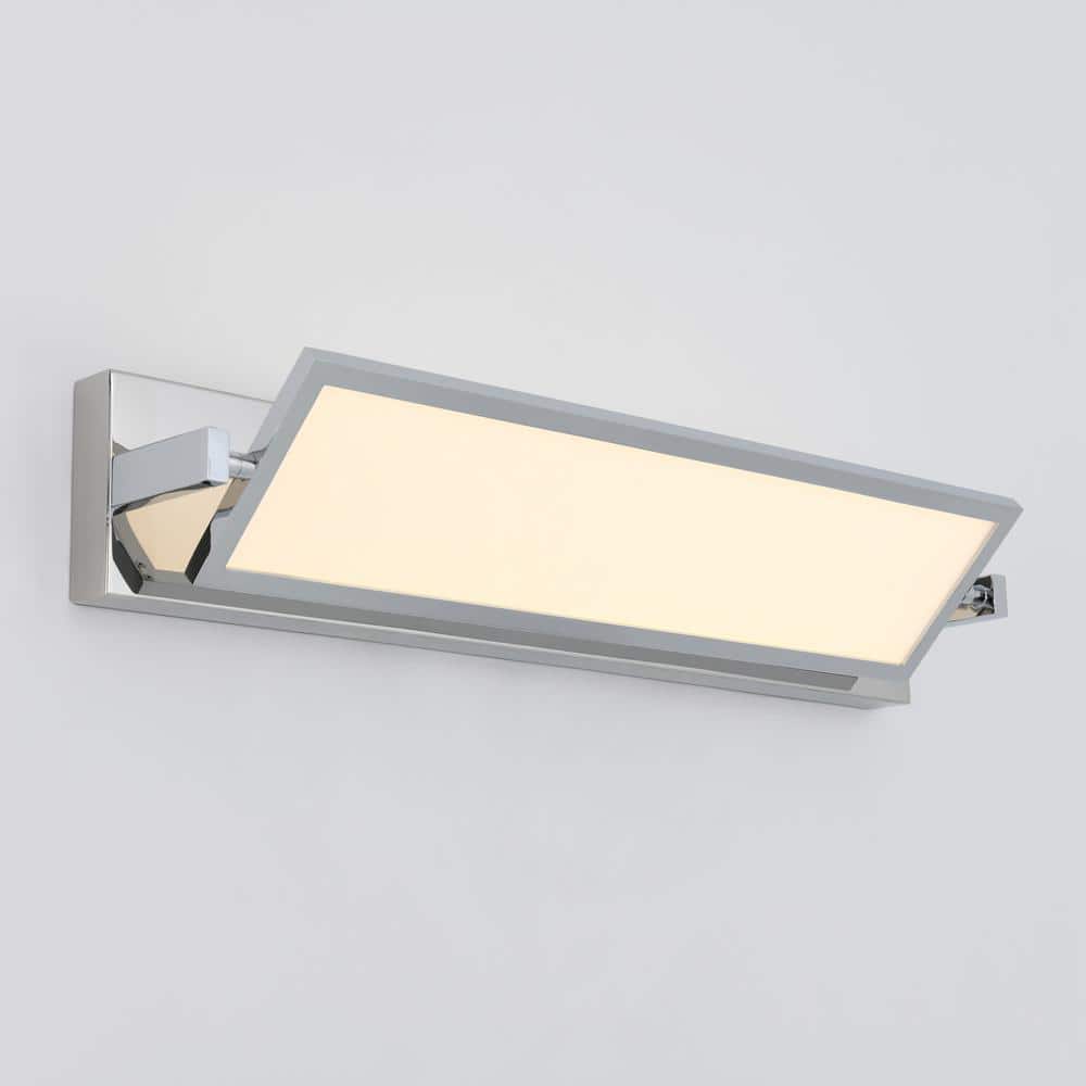 Chrome Flat Panel LED Vanity Light with Integrated LED
