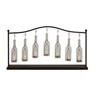 Black Metal Hanging Bottle Candle Lantern