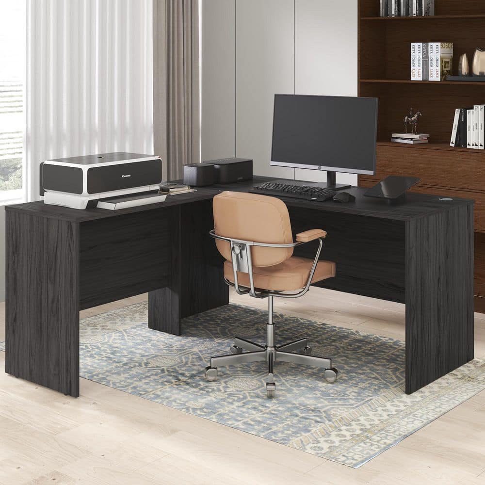 Officeデスク Furinno ROGER 60 in. L-Shaped Office Desk, Executive Desk with